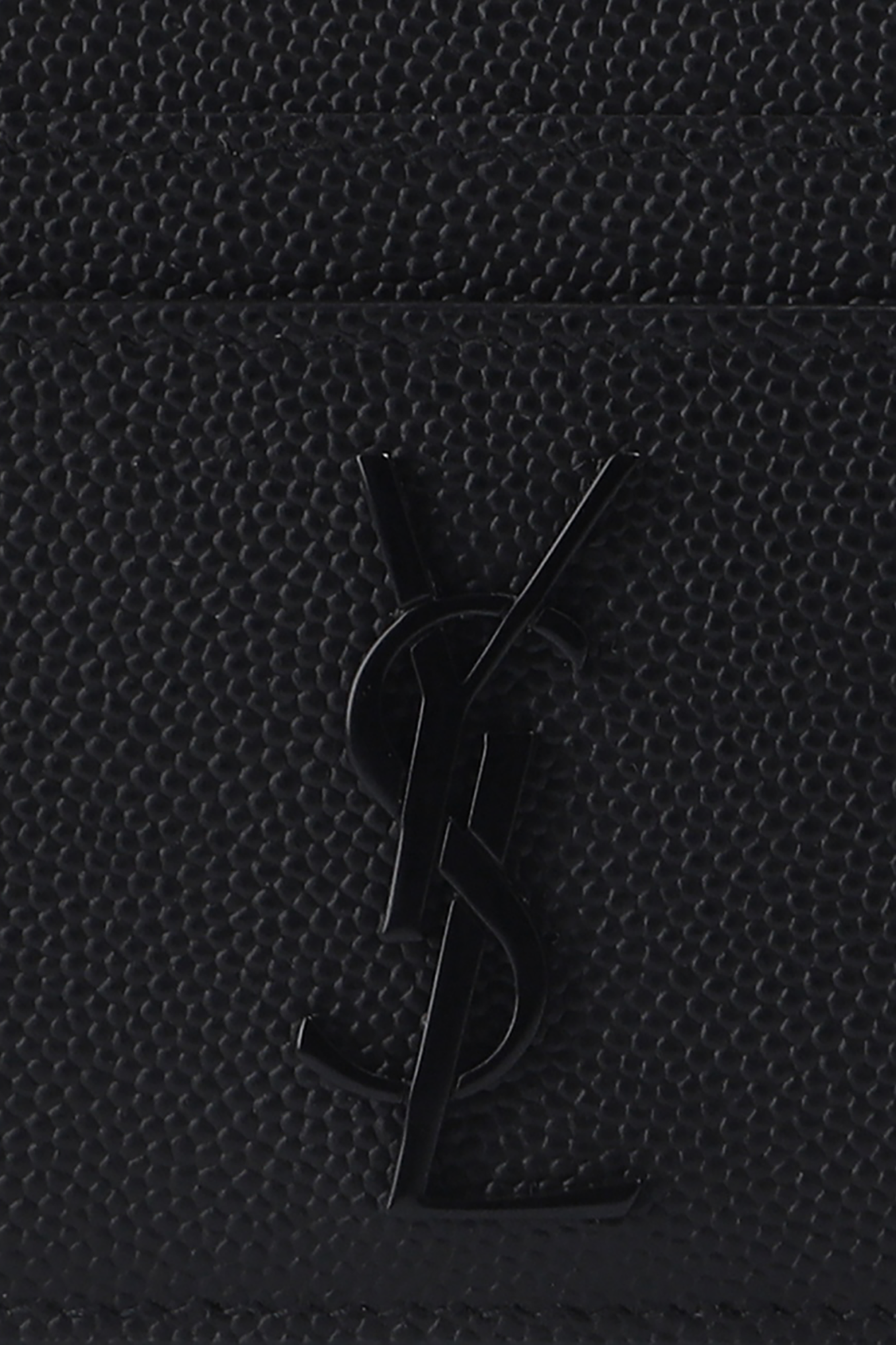 ★Saint Laurent★ Signature Logo Open Card Holder Black 7528 Saint Laurent Paris open card case in coated bark leather